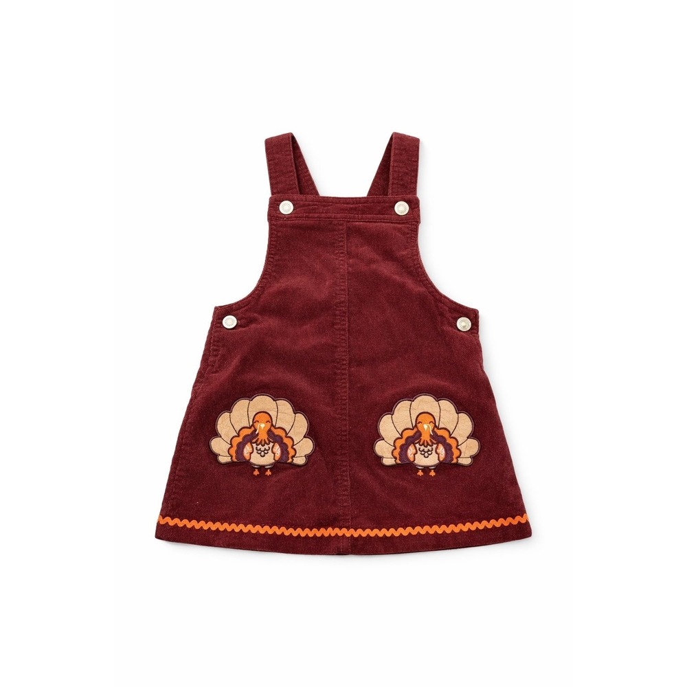 Cynthia Rowley Baby‎ Corduroy Jumper Dress Burgundy Turkey Size 3T